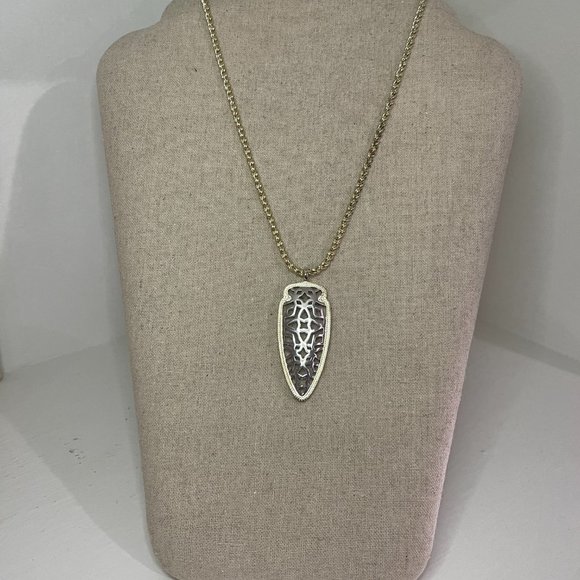 Kendra Scott Sadie Silver & Gold Arrowhead Necklace - Picture 3 of 3